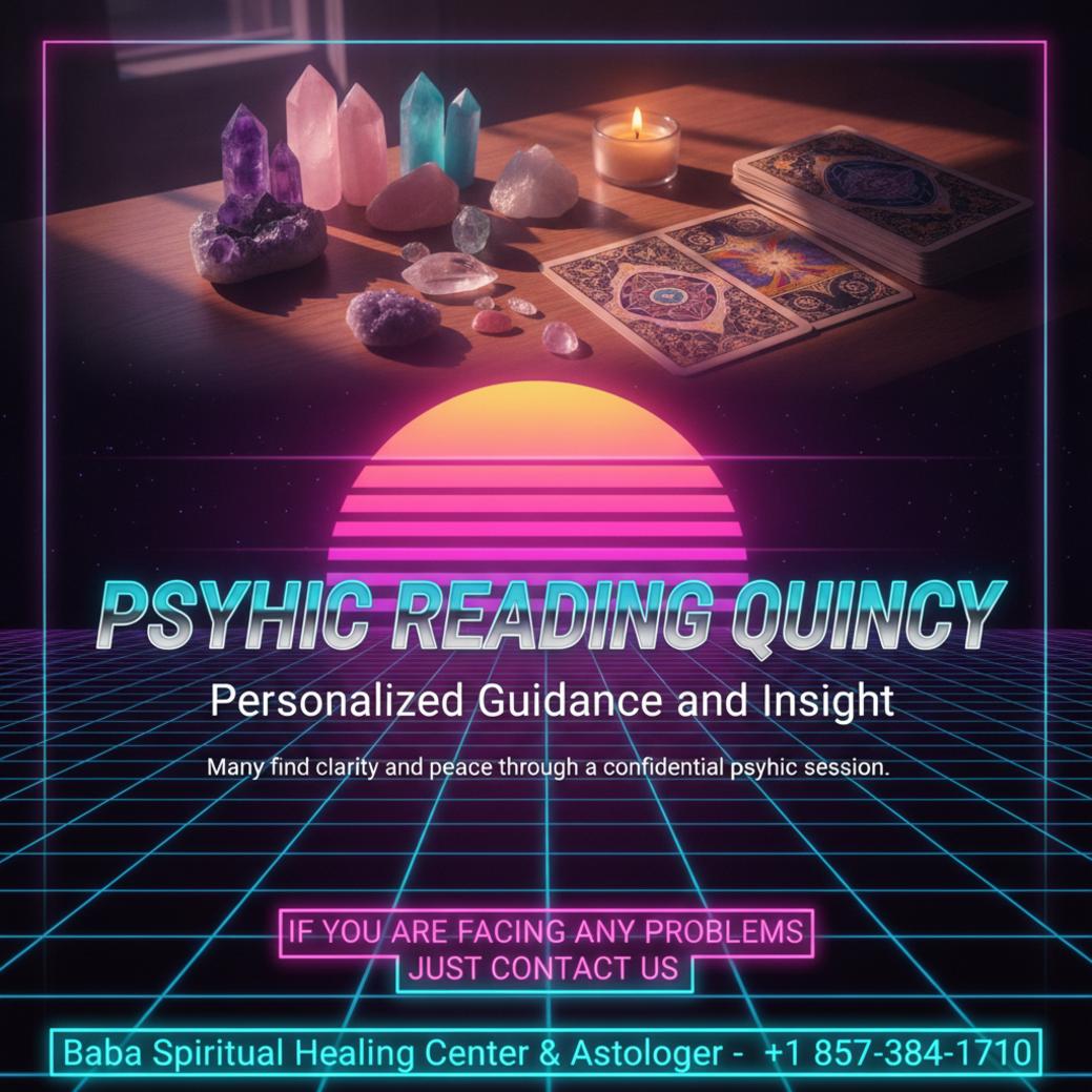 Psychic reading setup with tarot and crystals in Quincy, MA