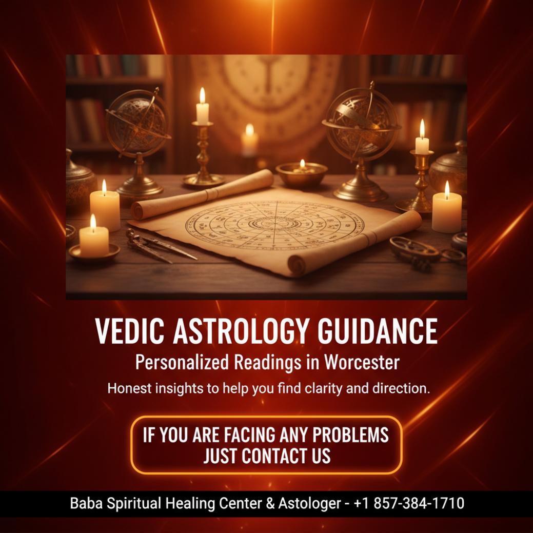 Vedic astrologer chart and tools on wooden desk Worcester setting