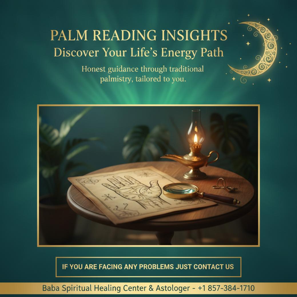Palm reading setup with hand chart and warm lighting in Needham session