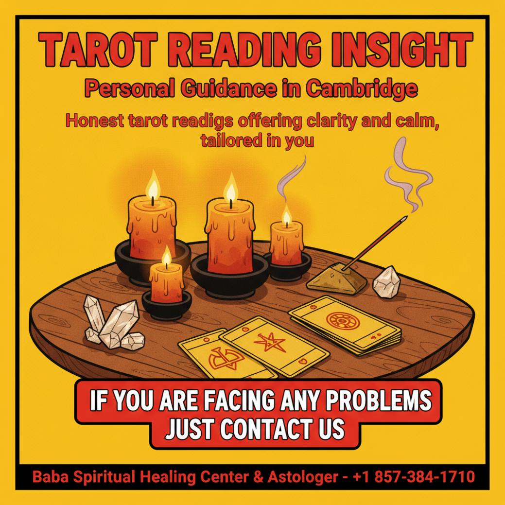 tarot reading session with cards and crystals in Cambridge MA
