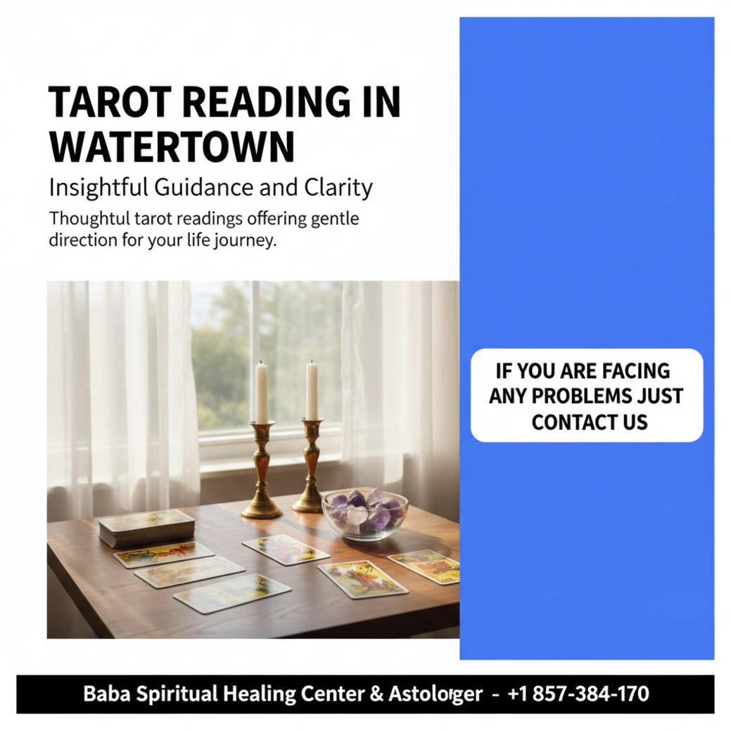 Peaceful tarot reading setup with cards in Watertown MA