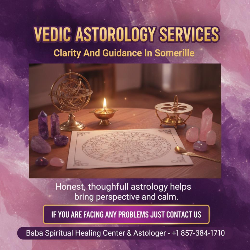 Vedic astrology chart and astrological tools in Somerville consultation room