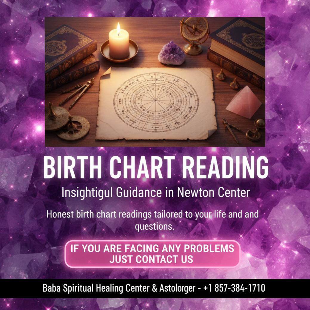 birth chart reading materials on desk in Newton Center astrology office
