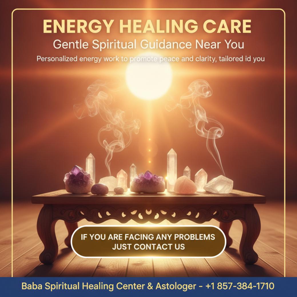 peaceful energy healing session scene in West Newton, MA with crystals and soft light