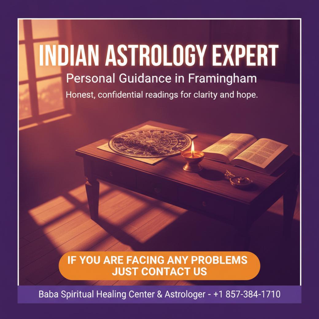 Indian astrologer Vedic charts on wooden desk Framingham MA