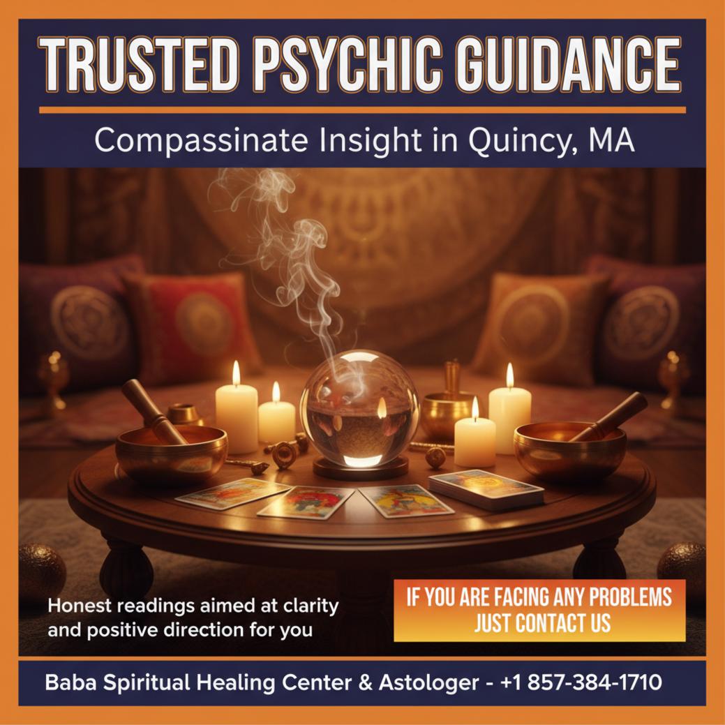 Calm psychic reading setup with candles and Vedic astrology in Quincy